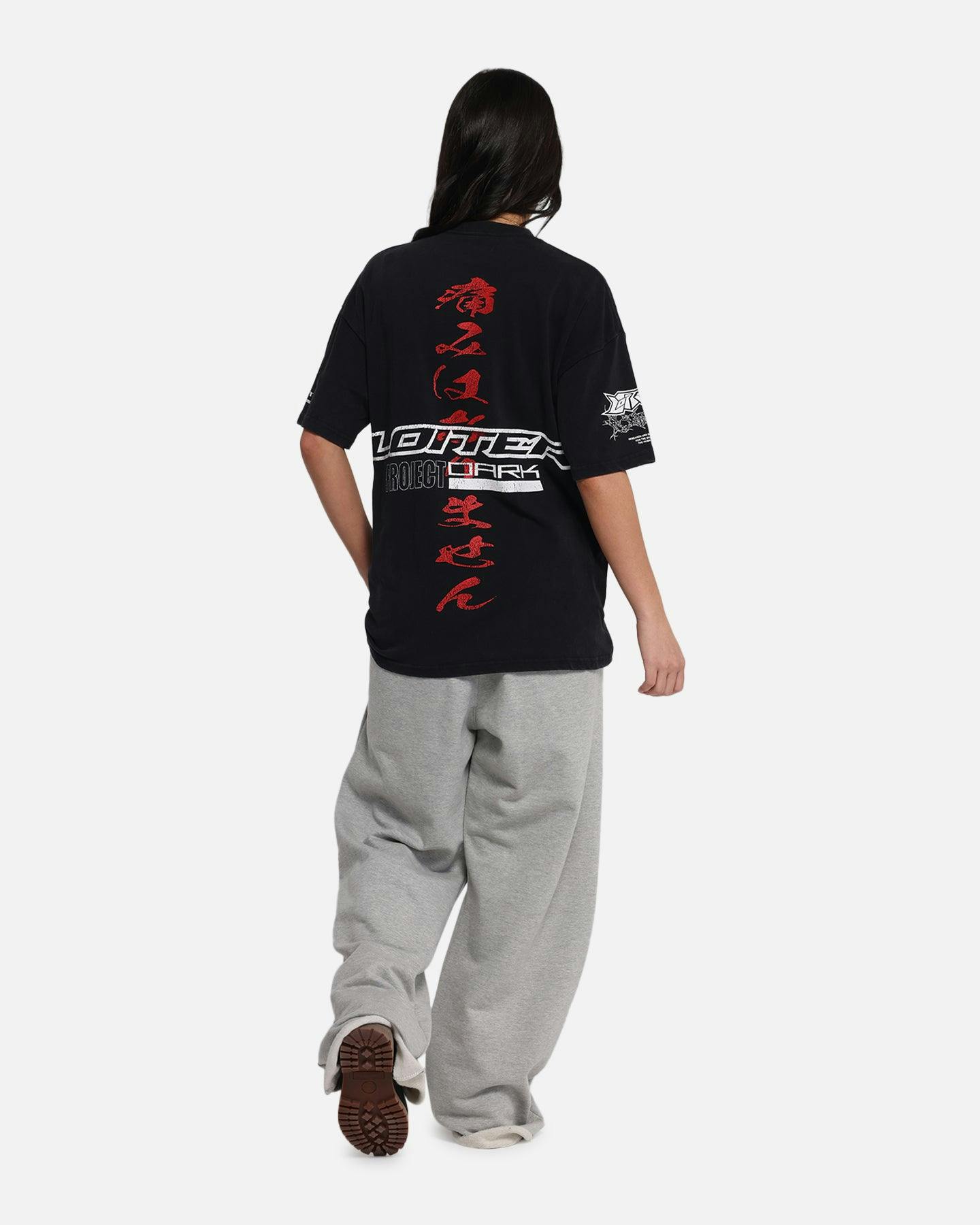 Loiter Cybernetics Vintage T-Shirt Black Acidwash