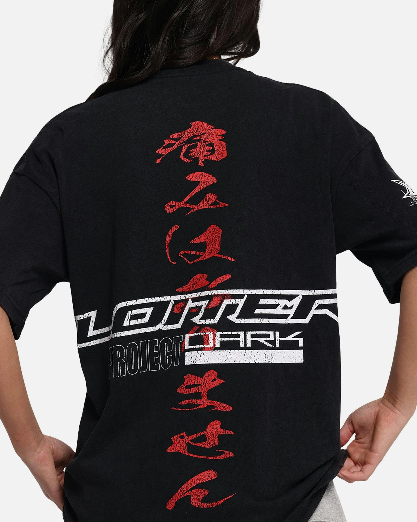 Loiter Cybernetics Vintage T-Shirt Black Acidwash