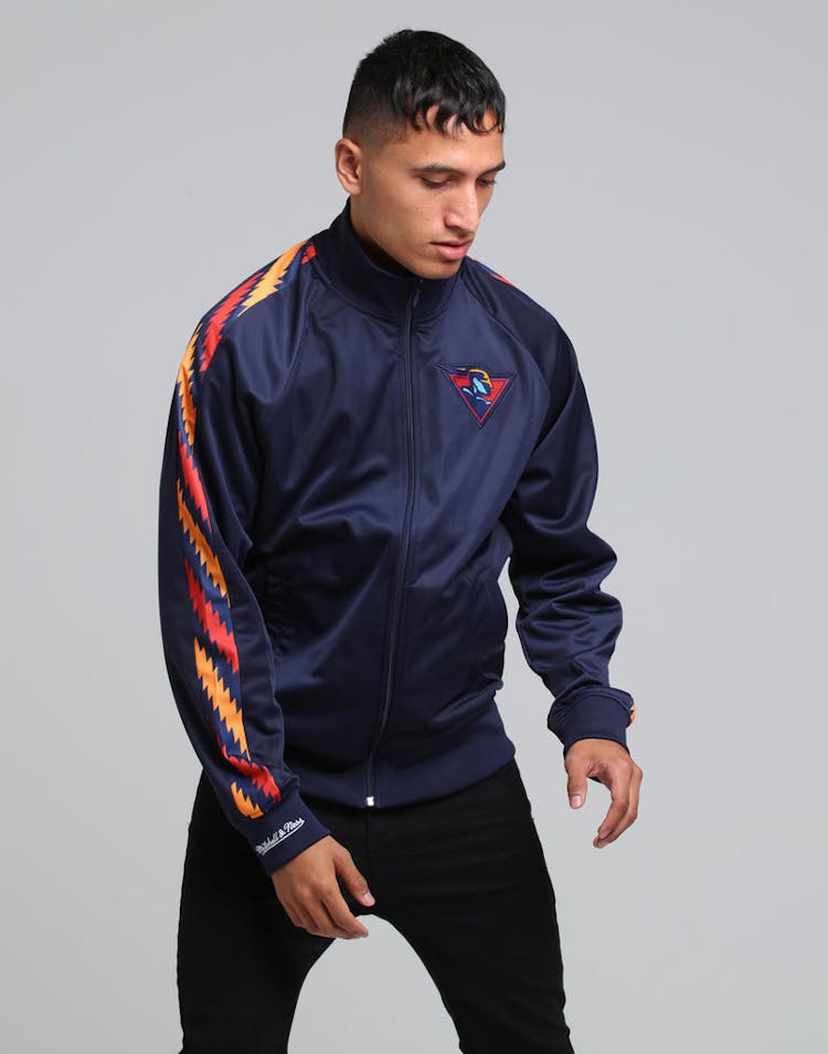 MITCHELL & NESS GOLDEN STATE WARRIORS PANEL TRACK JACKET NAVY