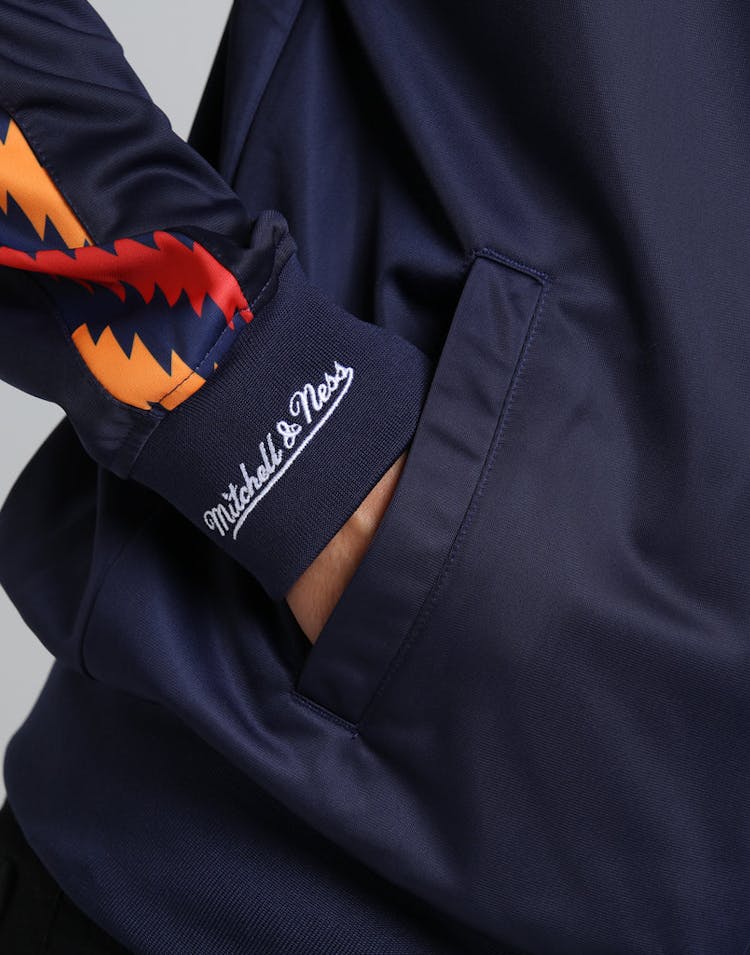 MITCHELL & NESS GOLDEN STATE WARRIORS PANEL TRACK JACKET NAVY