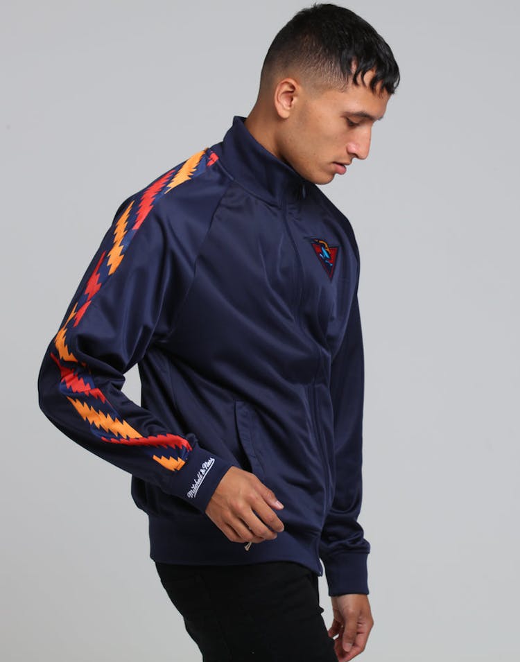 MITCHELL & NESS GOLDEN STATE WARRIORS PANEL TRACK JACKET NAVY