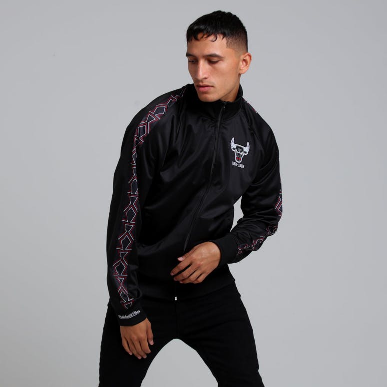 MITCHELL & NESS CHICAGO BULLS PANEL TRACK JACKET BLACK