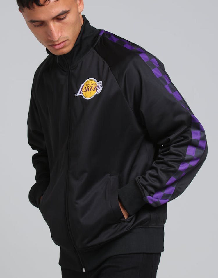 MITCHELL & NESS LOS ANGELES LAKERS PANEL TRACK JACKET BLACK