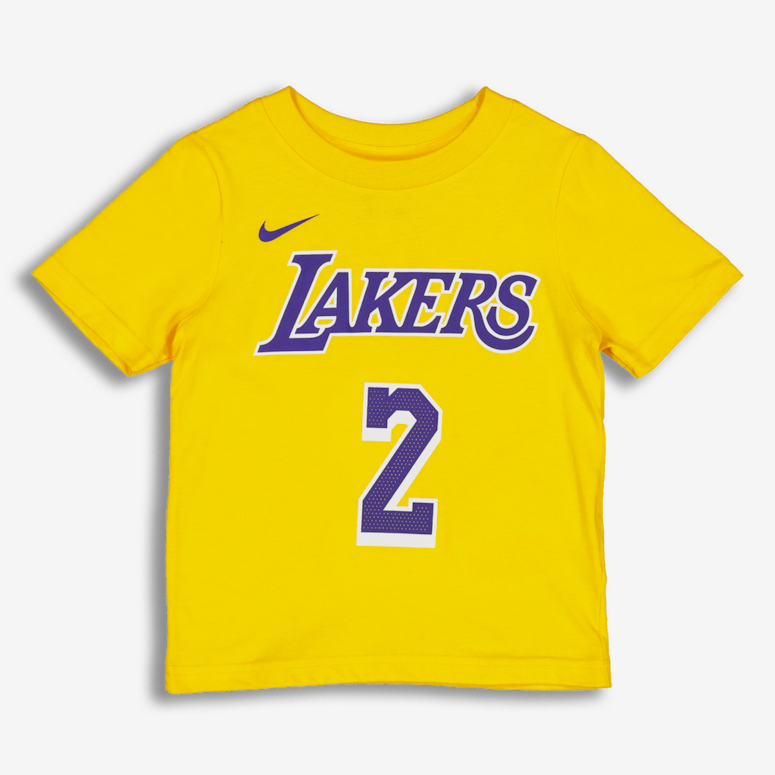 Nike Toddlers Los Angeles Lakers Lonzo Ball #2 Icon N&N Tee Yellow