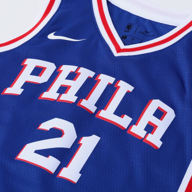 Nike Kids Philadelphia 76ers Joel Embiid #21 Icon Swingman NBA Jersey Navy