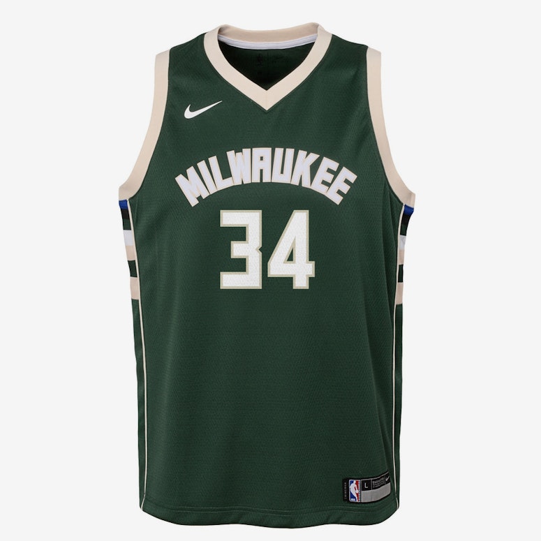 Nike Kids Milwaukee Bucks Giannis Antetokounmpo #34 Icon Swingman NBA Jersey Green