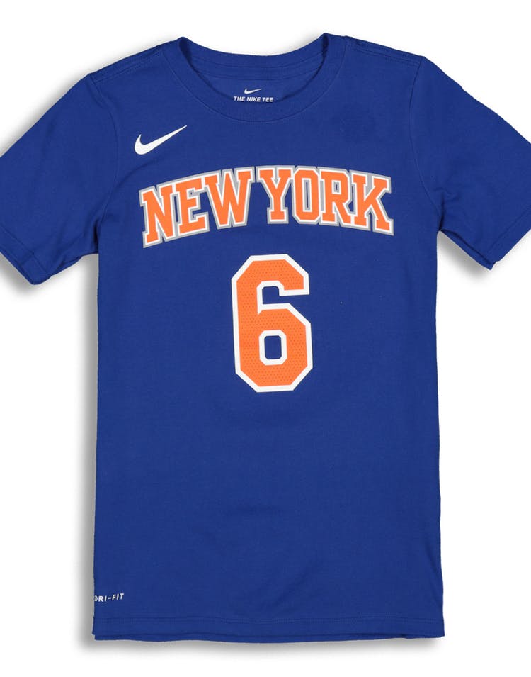 Nike Boys New York Knicks Kristaps Porziņģis #6 Icon N&N Tee Royal