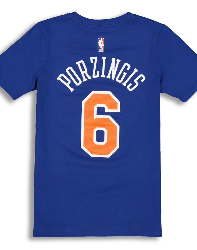 Nike Boys New York Knicks Kristaps Porziņģis #6 Icon N&N Tee Royal