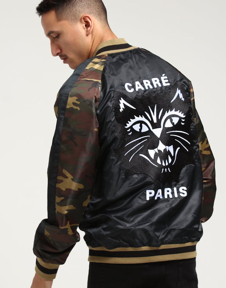 Carré Felin Souvenir Varsity Jacket Black/Camo