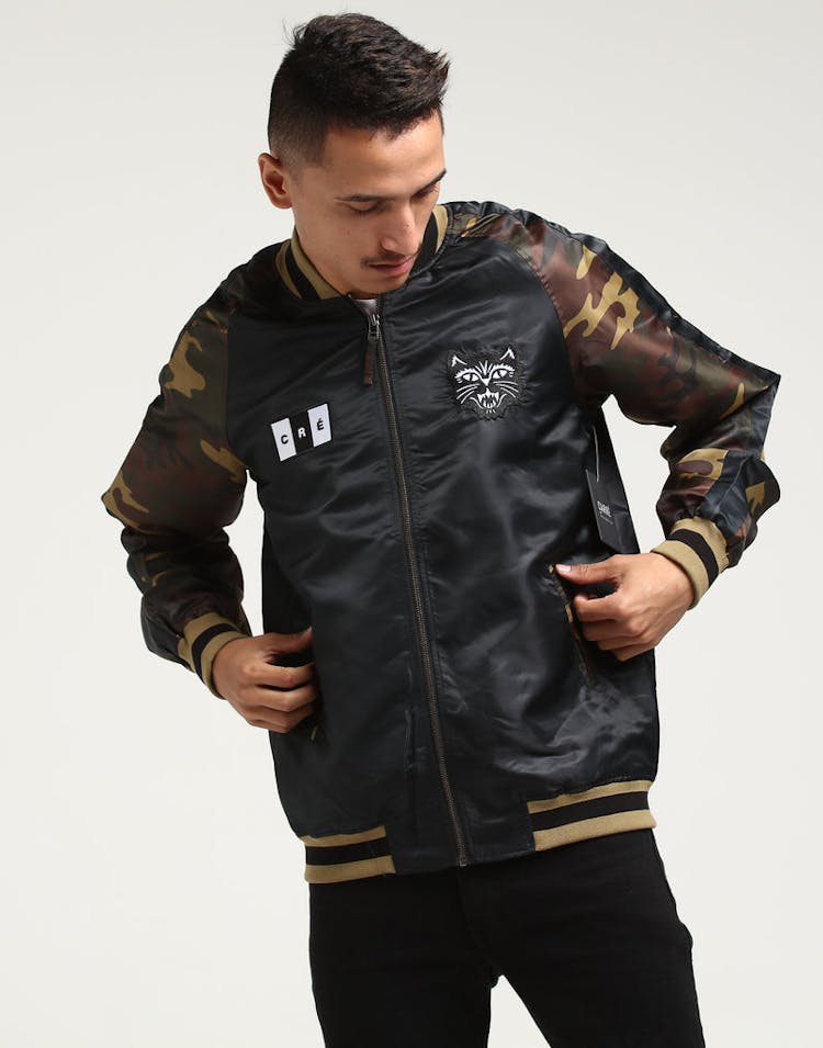 Carré Felin Souvenir Varsity Jacket Black/Camo