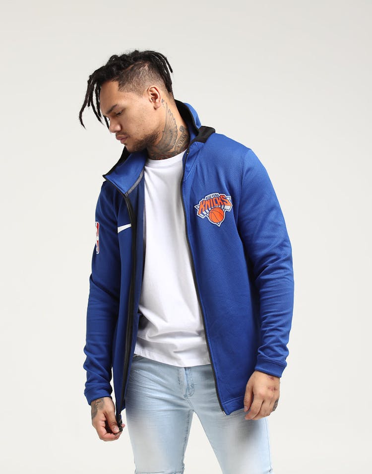 New York Knicks Nike Therma Flex Showtime Hood Blue/Black/White