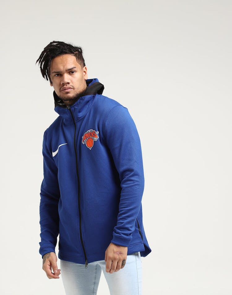 New York Knicks Nike Therma Flex Showtime Hood Blue/Black/White