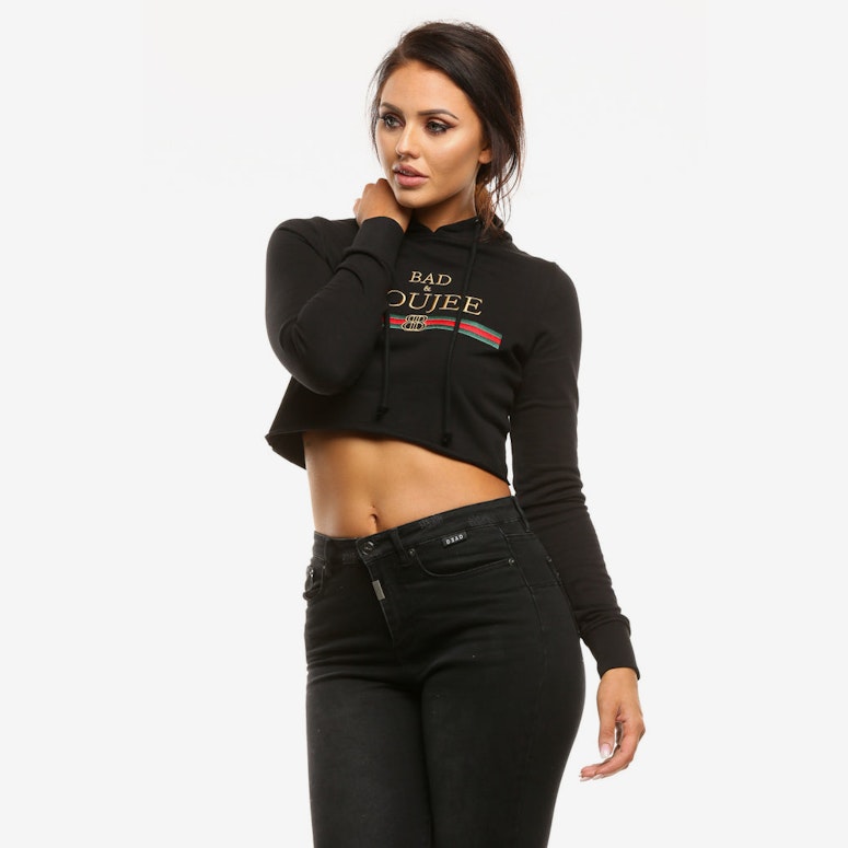 Goat Crew Women's Bad & Boujee Crop Hood Black