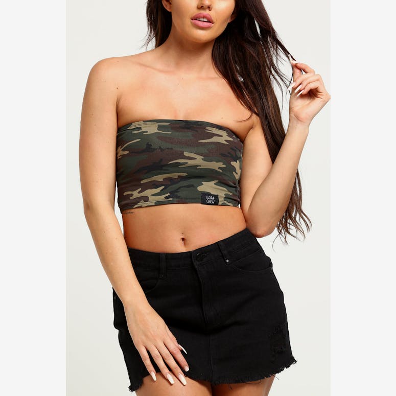 Goat Crew Women's Combat Bandeau Woodland Camo