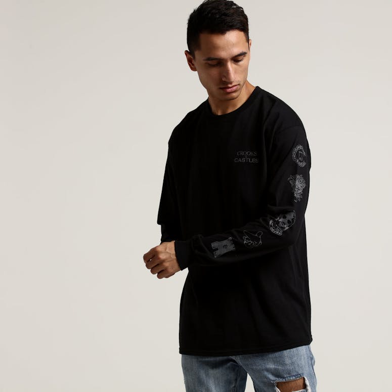 Crooks & Castles Etching Knit LS Tee Black