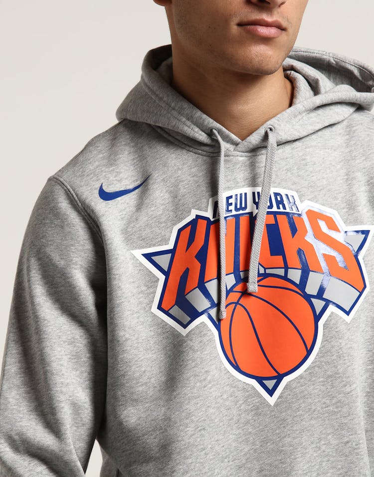 New York Knicks Nike Fleece Hoodie Grey Heather