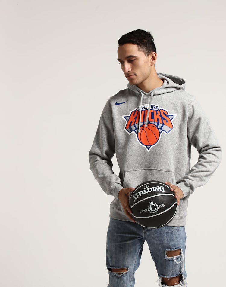 New York Knicks Nike Fleece Hoodie Grey Heather