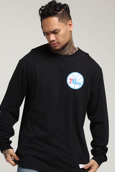 Mitchell & Ness Philadelphia 76ers Ball Logo T.D LS Tee Black