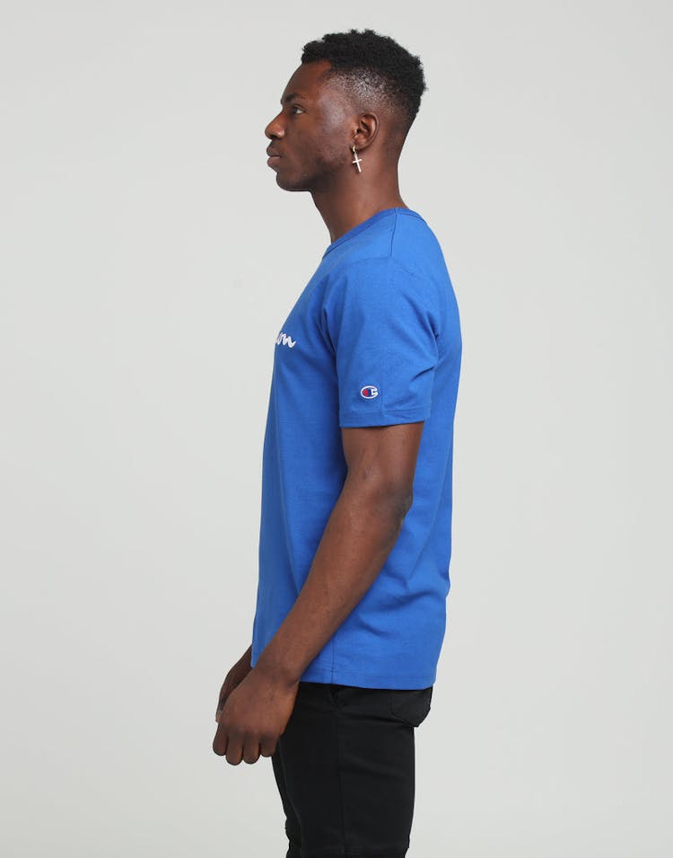 Champion Heritage Script Tee Blue