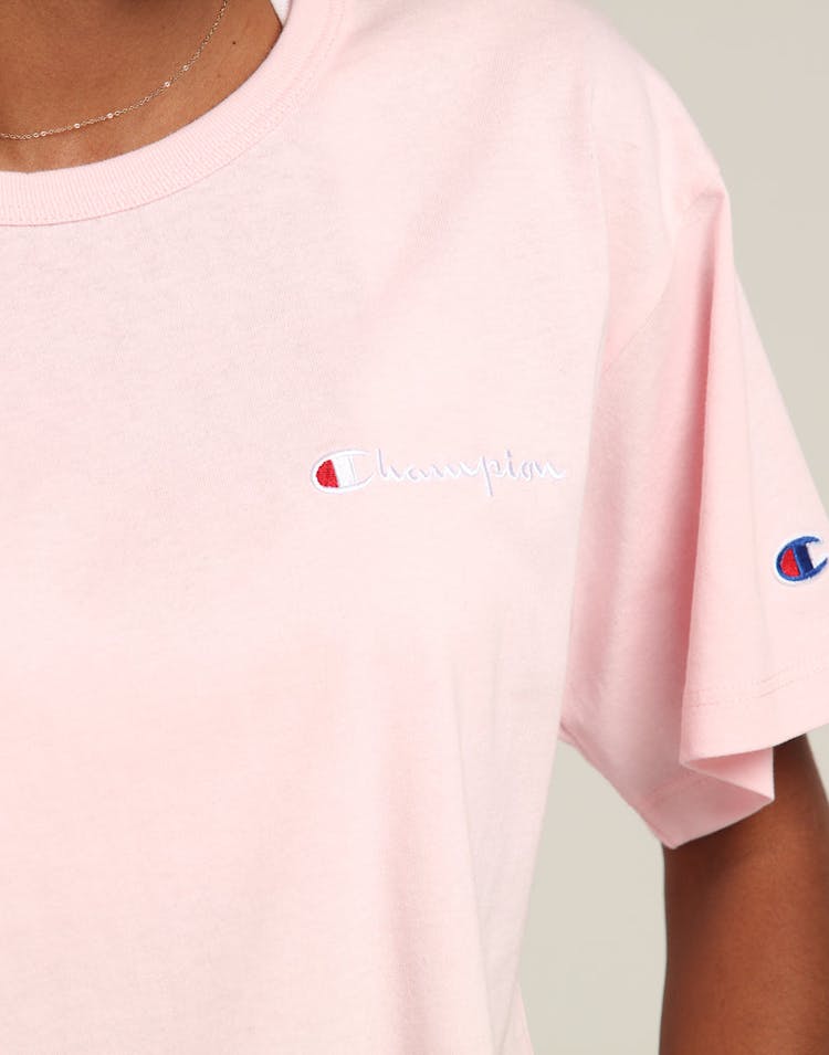 Champion Women's Heritage Tee Mini Script Pink