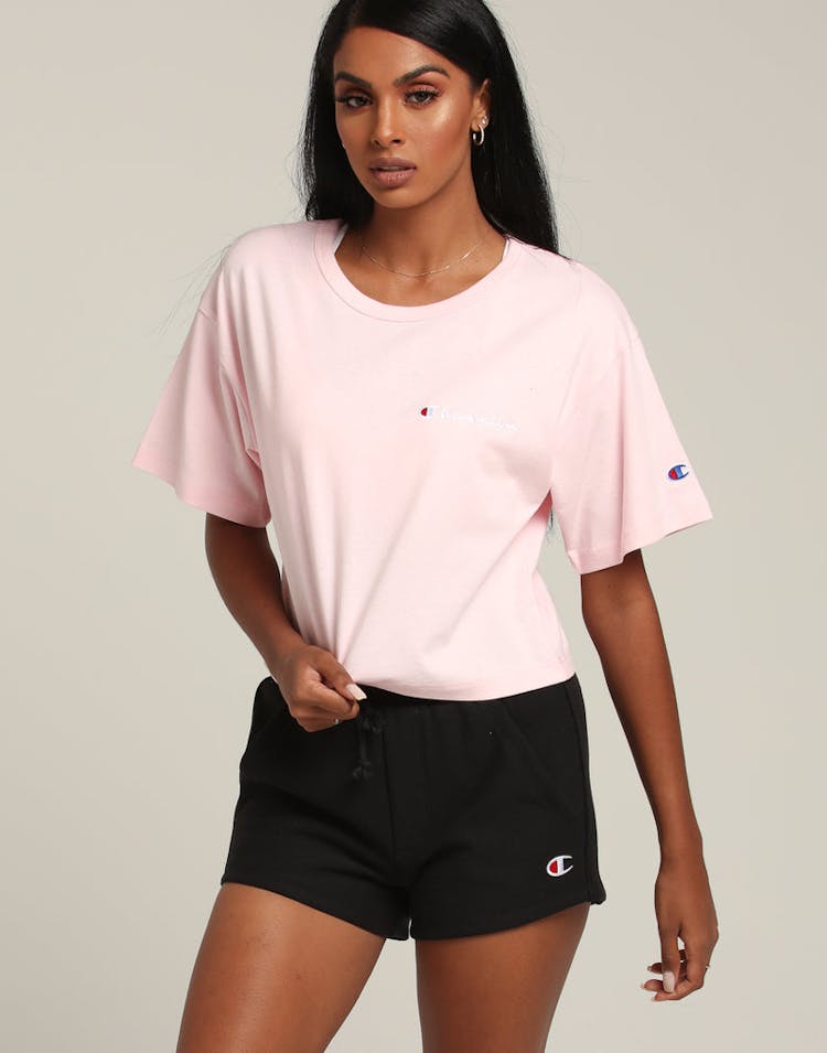 Champion Women's Heritage Tee Mini Script Pink
