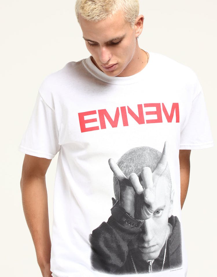 Eminem Devil Horns Tee White