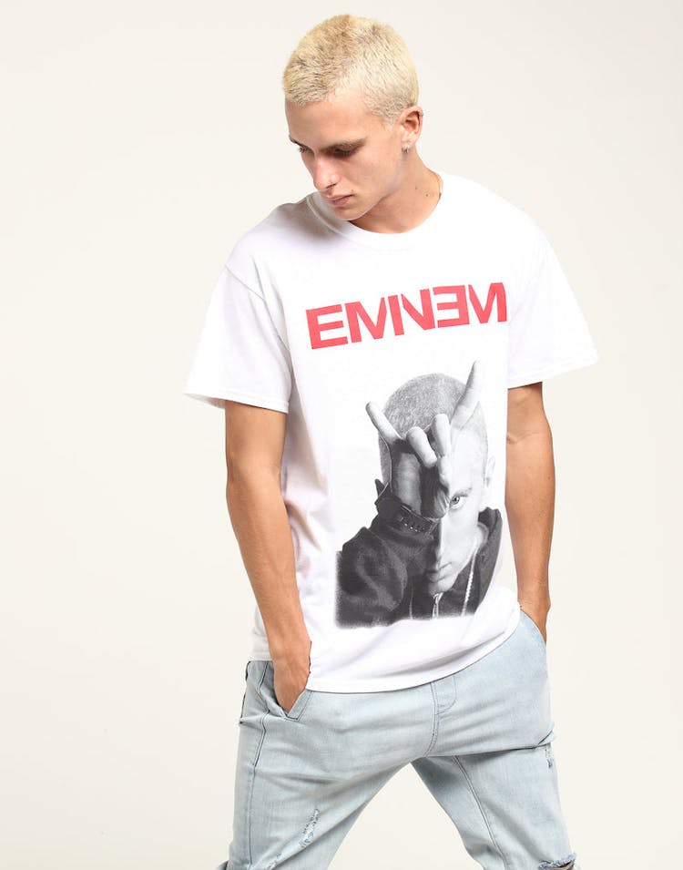 Eminem Devil Horns Tee White