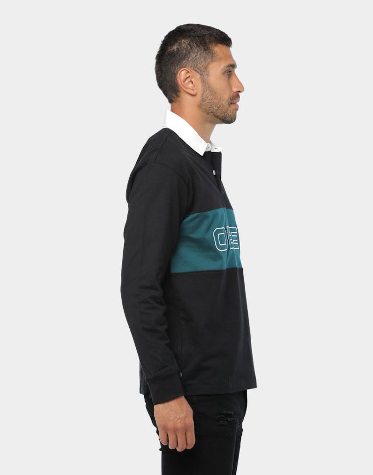 Obey Ignite Classic Polo LS Black/Multi-Coloured