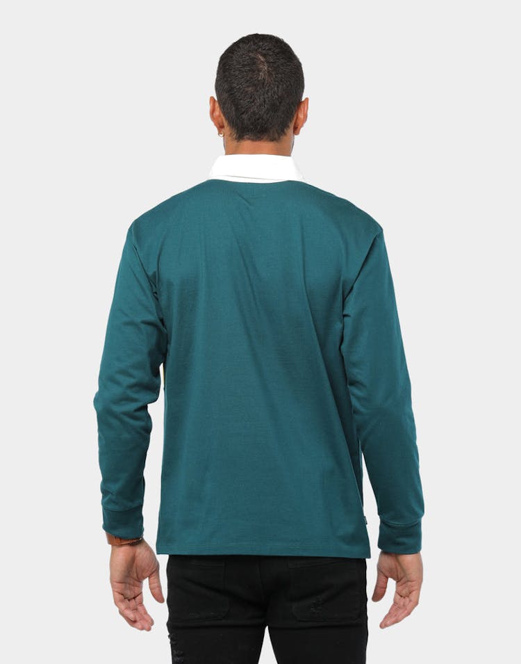 Obey Ignite Classic Polo LS Deep Teal/Multi-Coloured
