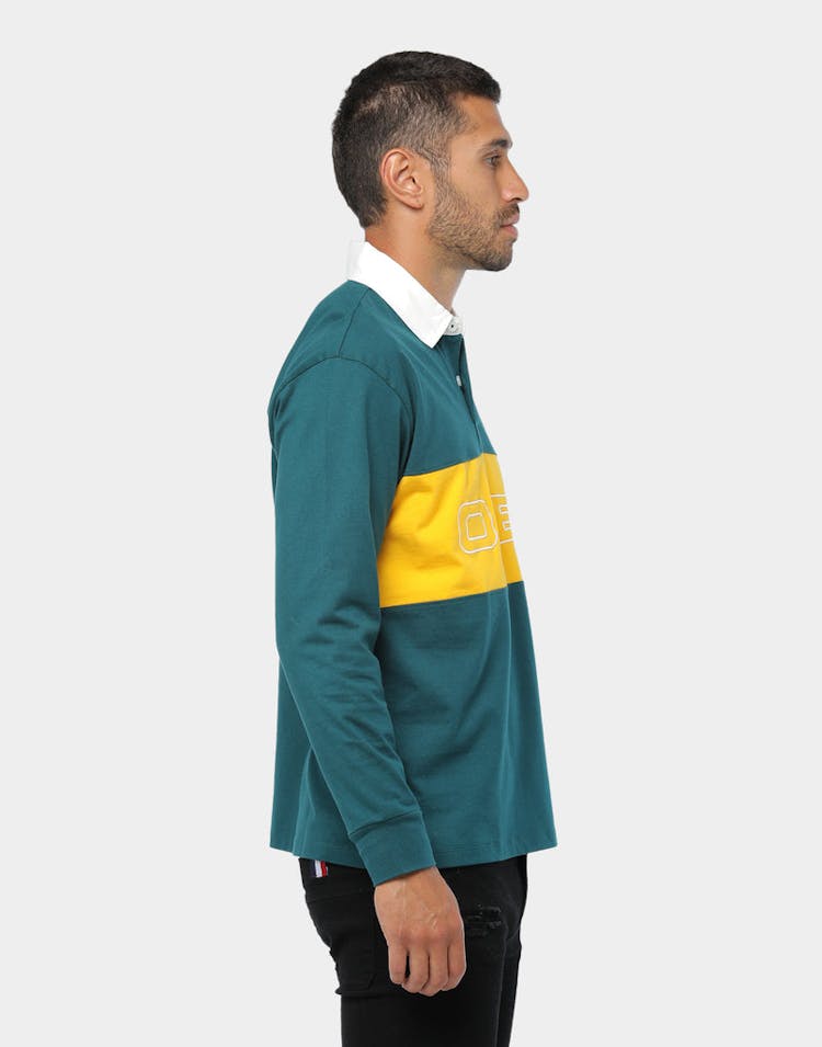Obey Ignite Classic Polo LS Deep Teal/Multi-Coloured