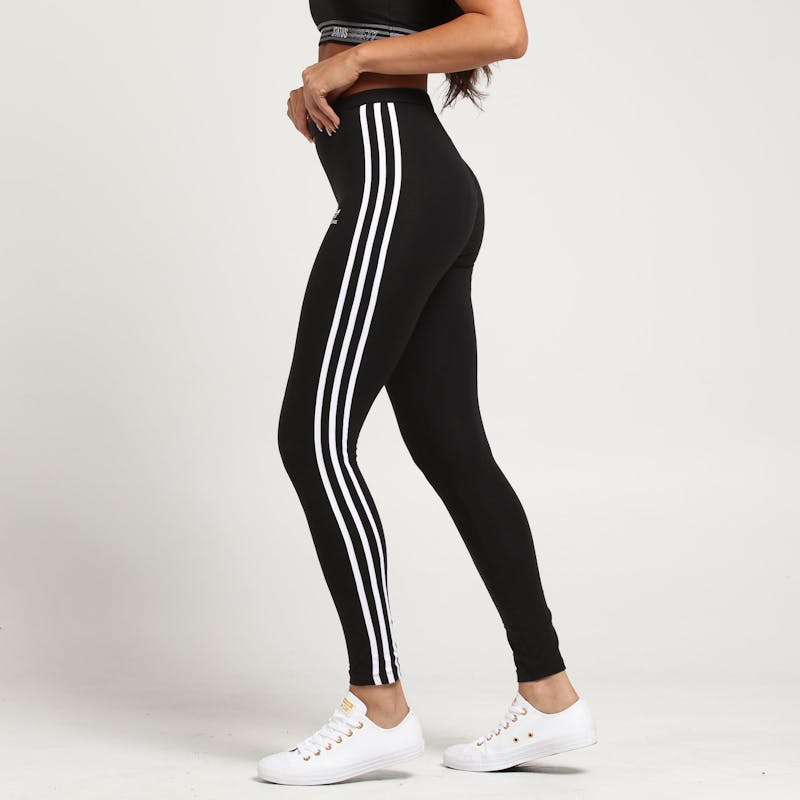 Adidas Womens 3 Stripe Tight Black Culture Kings