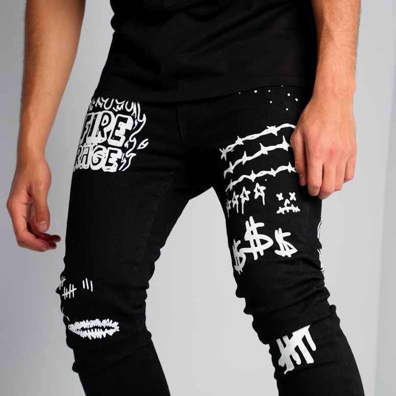 New Slaves Text Book Jeans Black