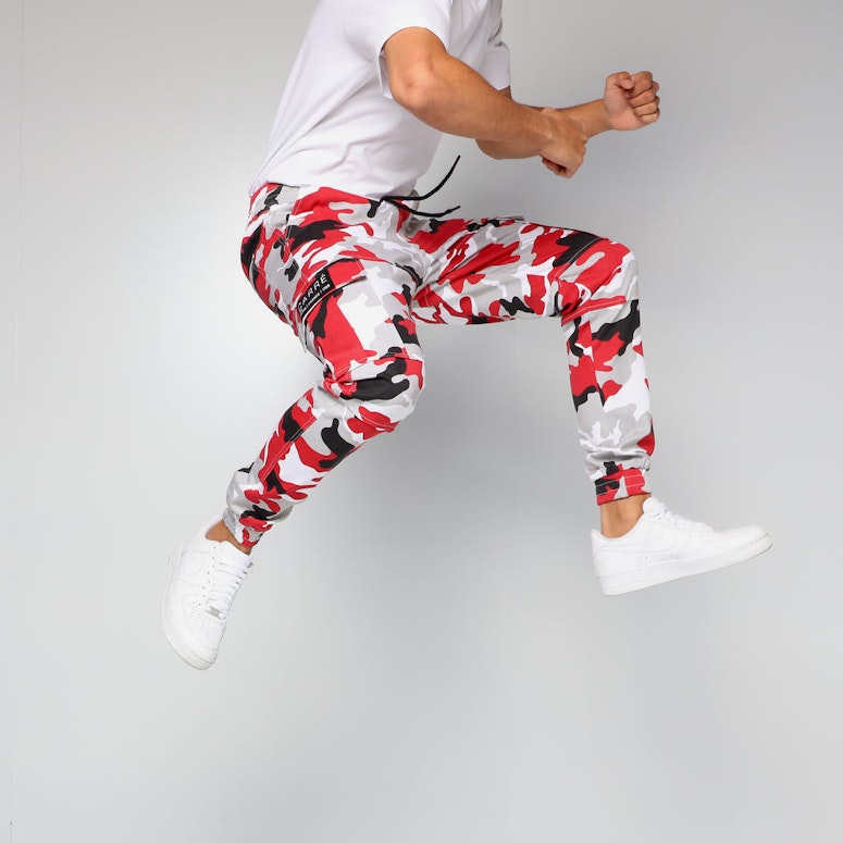 Carré Camo Rouge Cargo Jogger Red Camo