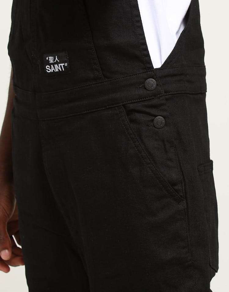 Saint Morta Shawtys Denim Dungaree Black