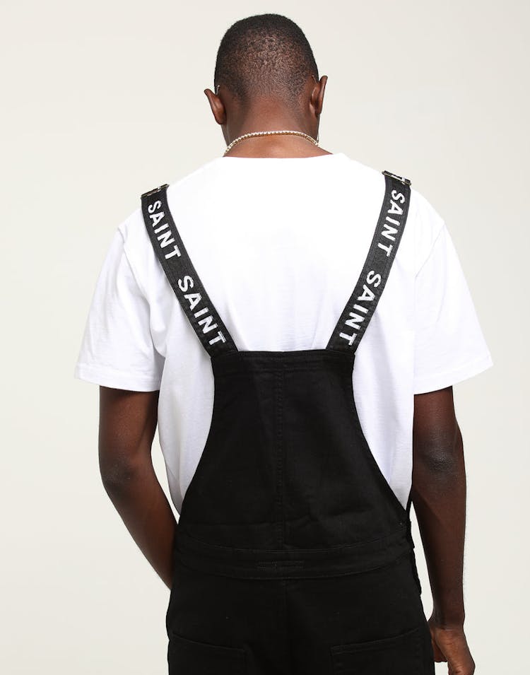 Saint Morta Shawtys Denim Dungaree Black