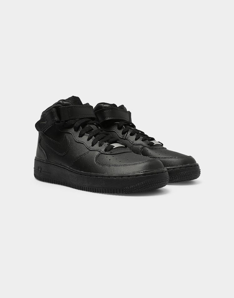 Nike Boys Air Force 1 Mid (GS) Bball Black/Black