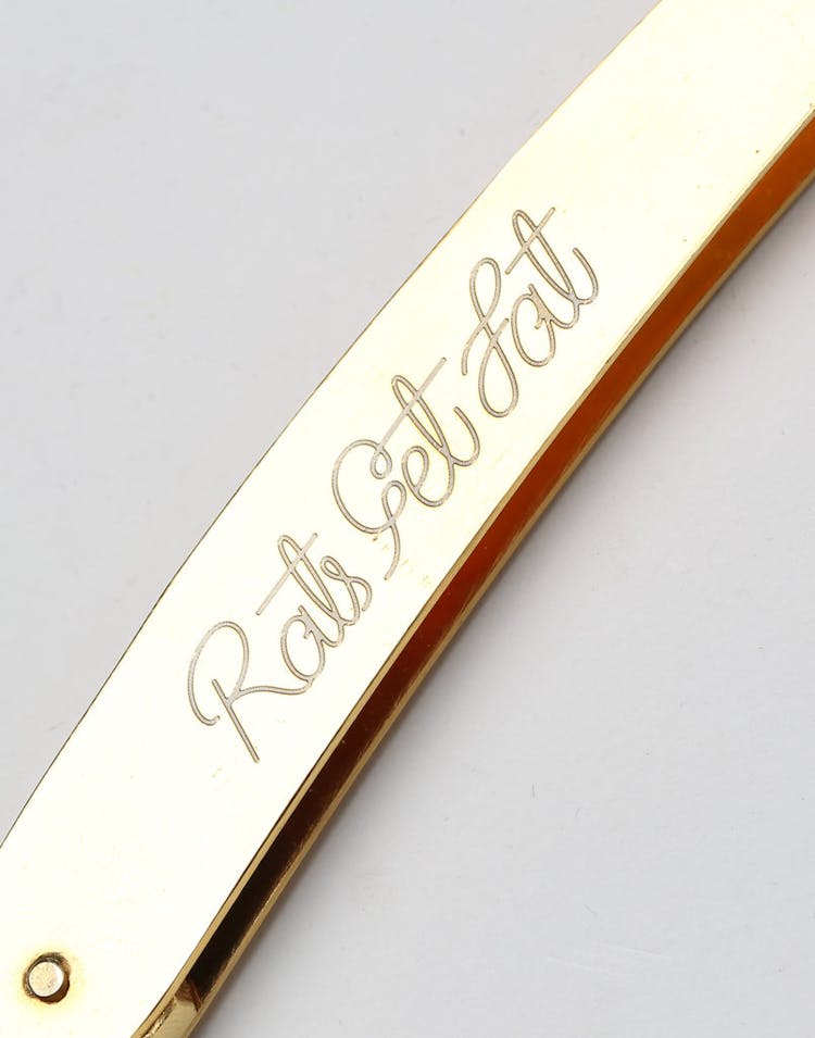 Rats Get Fat Cut Throat Razor Matte Gold