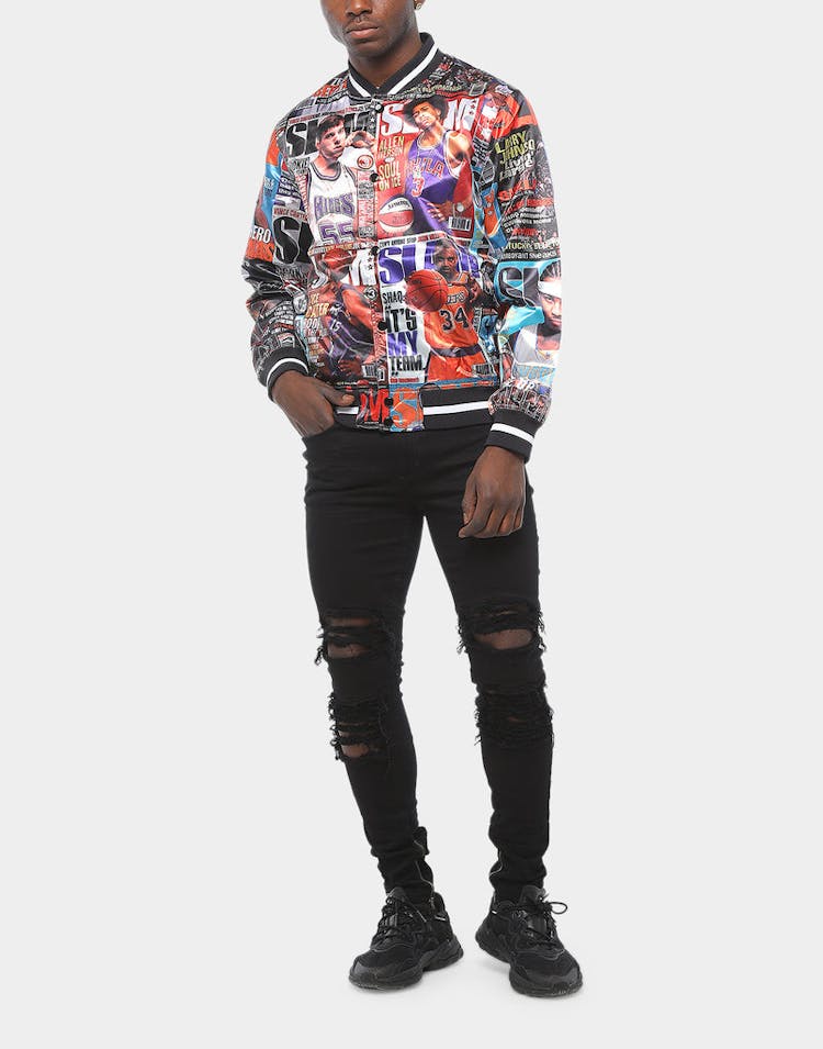 Mitchell & Ness Slam Light Satin Jacket Black/Multi-Coloured