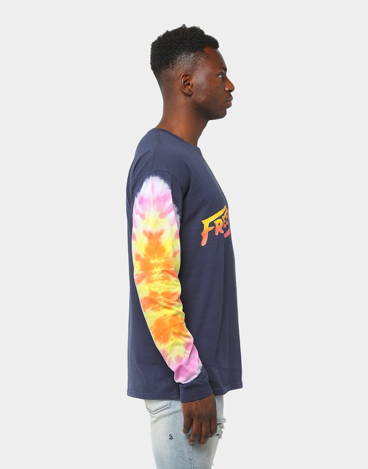 Khalid Merch Free Spirit Tie Dye LS Tee Navy/Multi-Coloured
