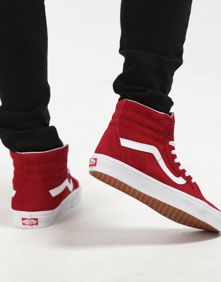 Vans SK8-HI Reissue Pig Suede Red/White