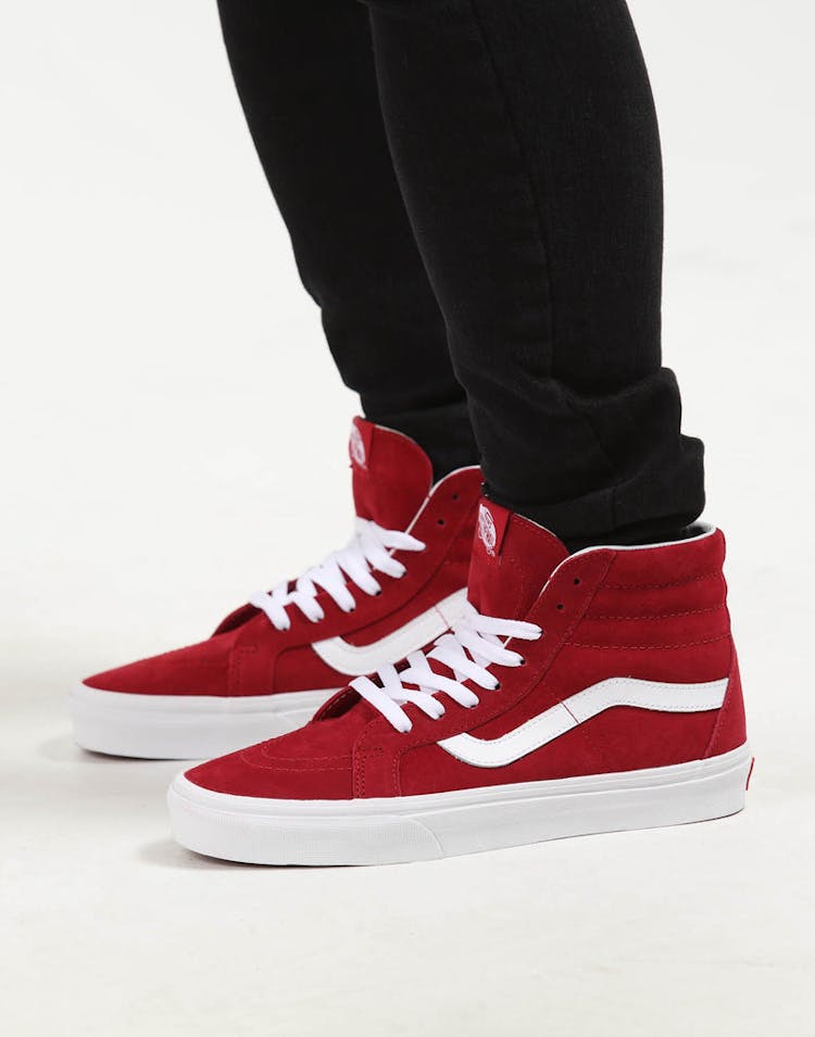 Vans SK8-HI Reissue Pig Suede Red/White