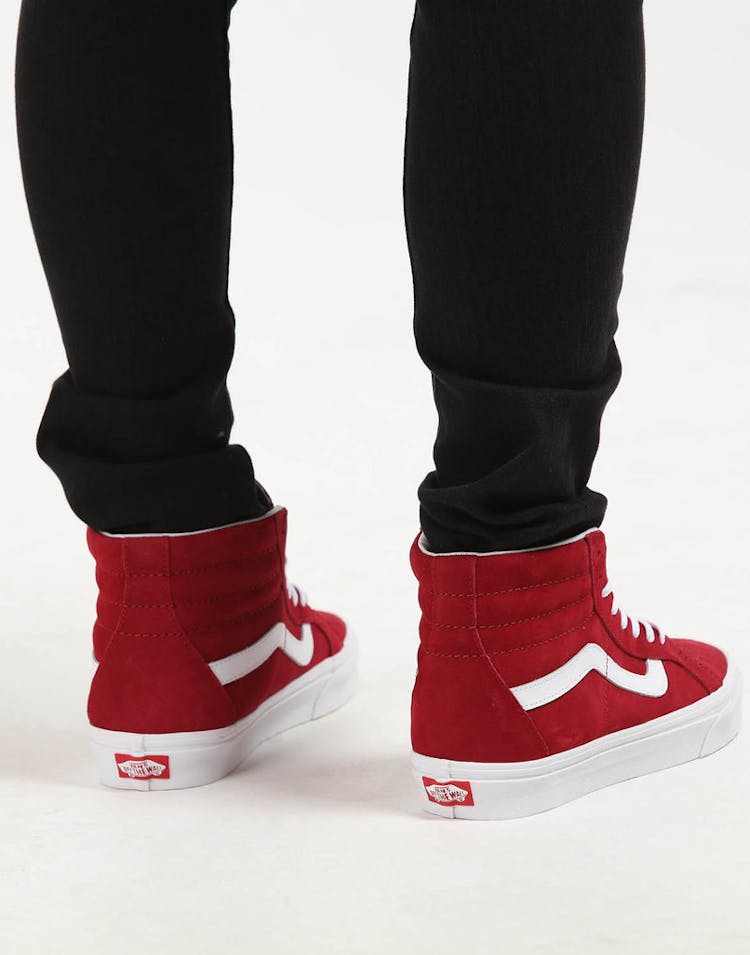 Vans SK8-HI Reissue Pig Suede Red/White