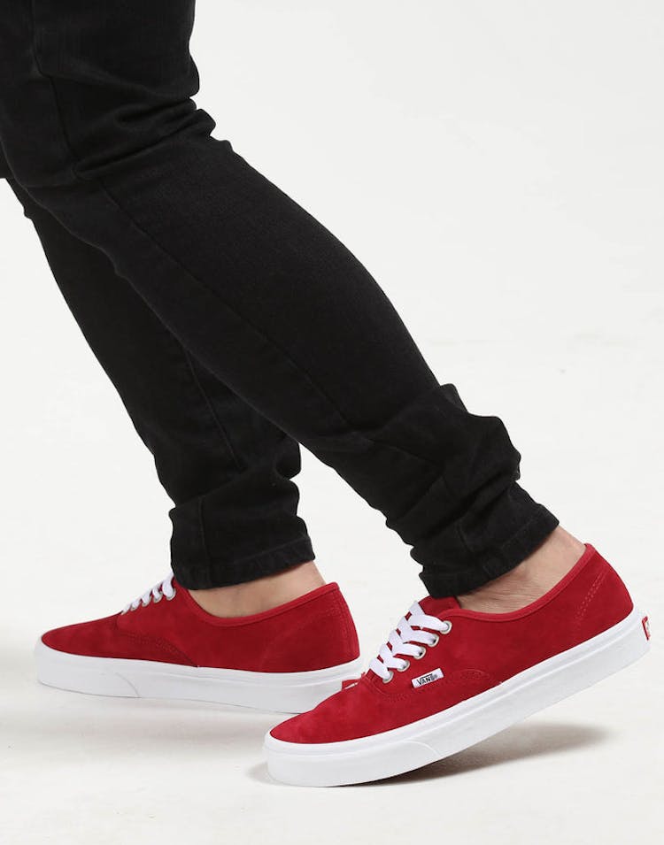 Vans Authentic Pig Suede Red/White
