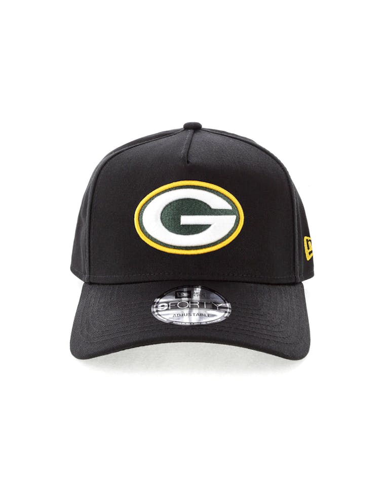 New Era Green Bay Packers NFL 9FORTY A-Frame Snapback Black