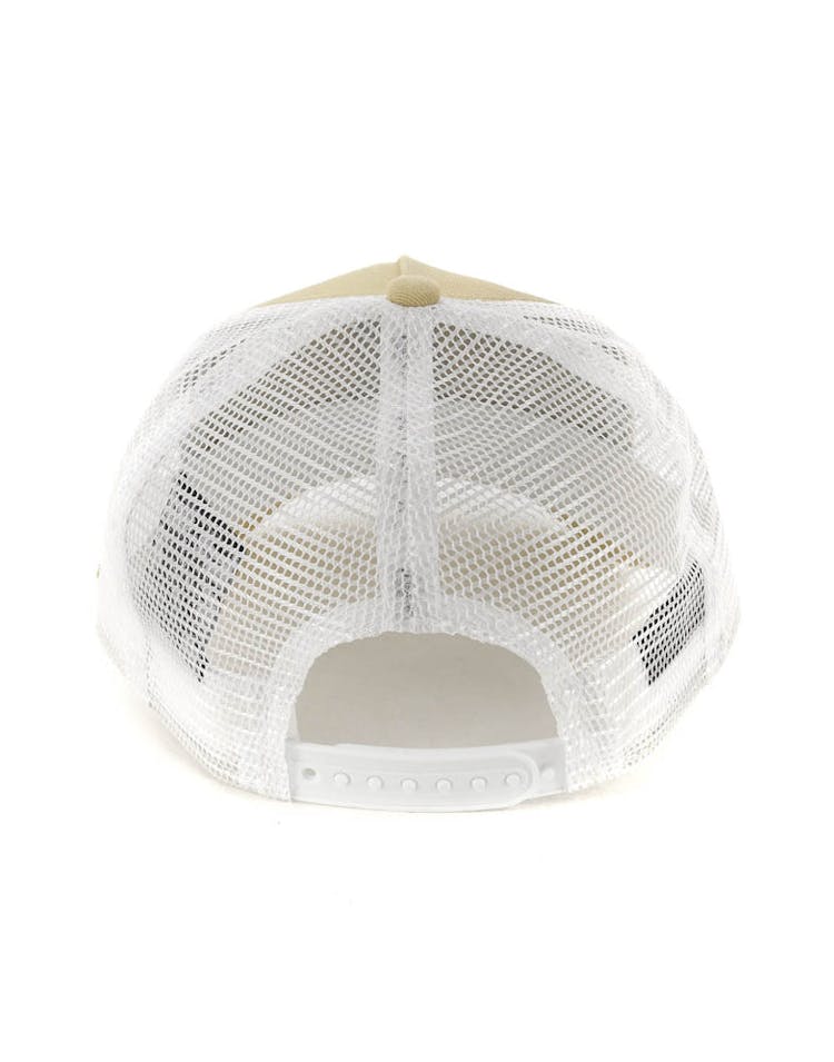 New Era Youth New York Yankees 9FORTY A-Frame Trucker Snapback Nude/White