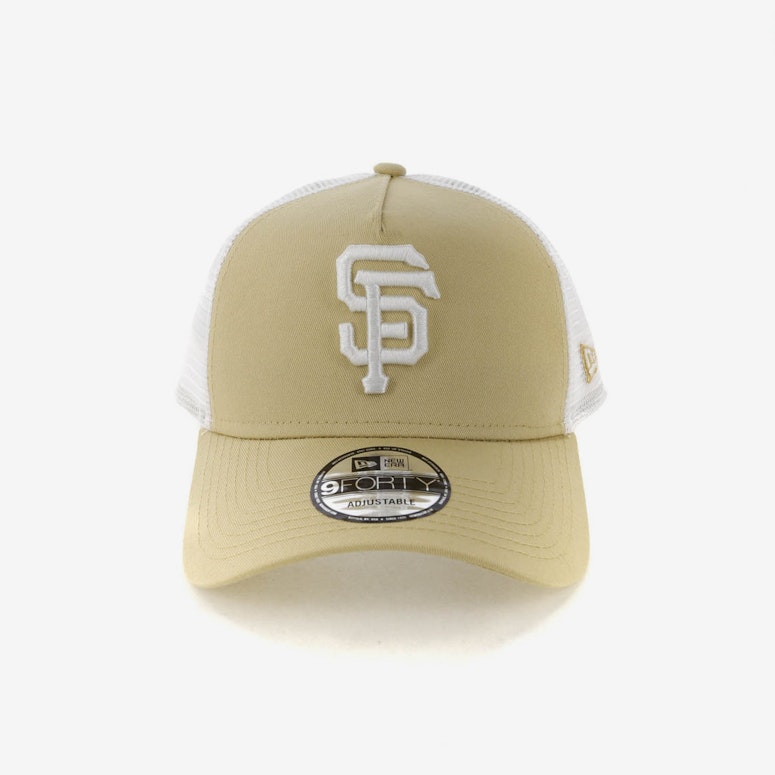 New Era San Francisco Giants 9FORTY A-Frame Trucker Snapback Nude/White