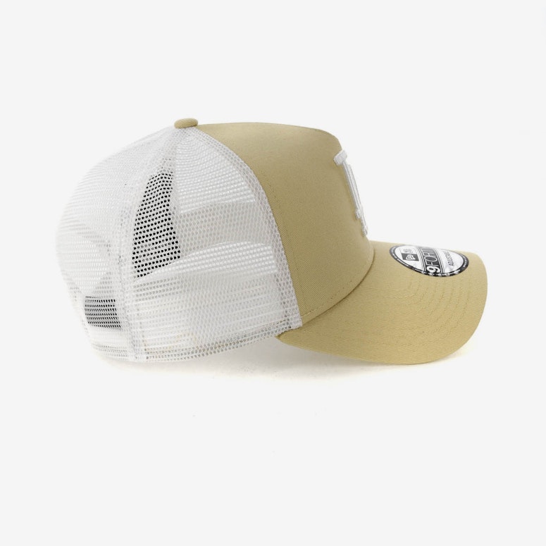 New Era Los Angeles Dodgers 9FORTY A-Frame Trucker Snapback Nude/White