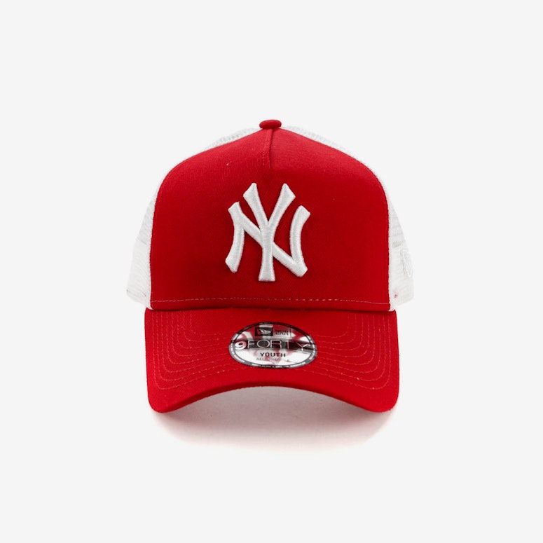 New Era Youth New York Yankees 9FORTY A-Frame Trucker Scarlet/White
