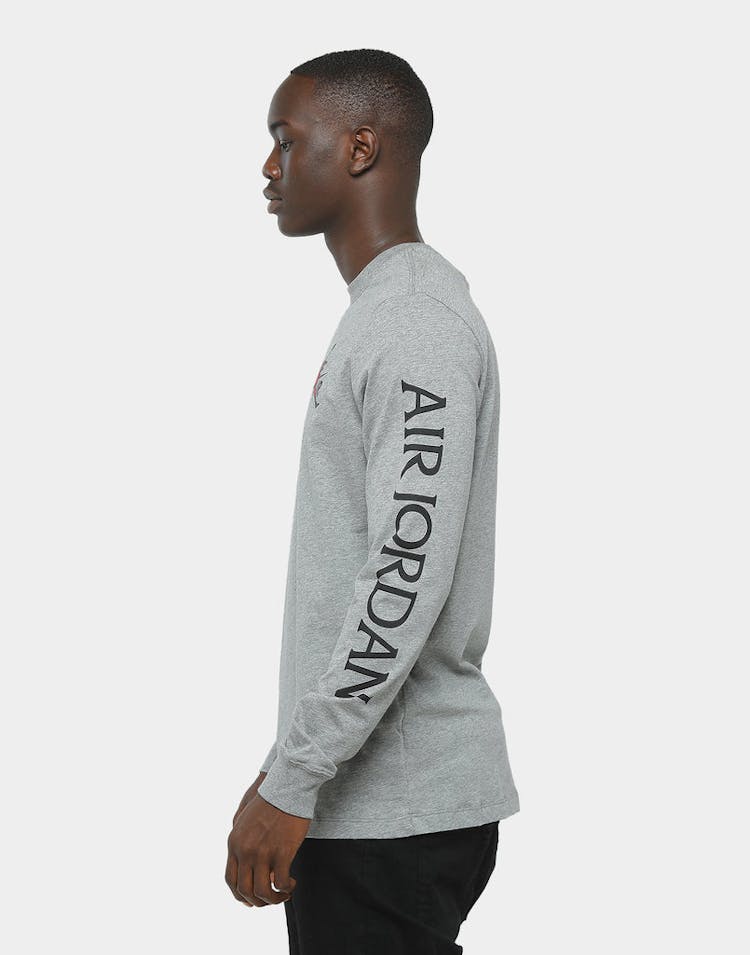Jordan Classics LS Tee Carbon Heather/Red