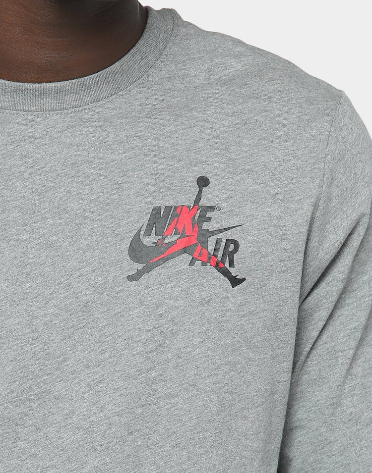Jordan Classics LS Tee Carbon Heather/Red